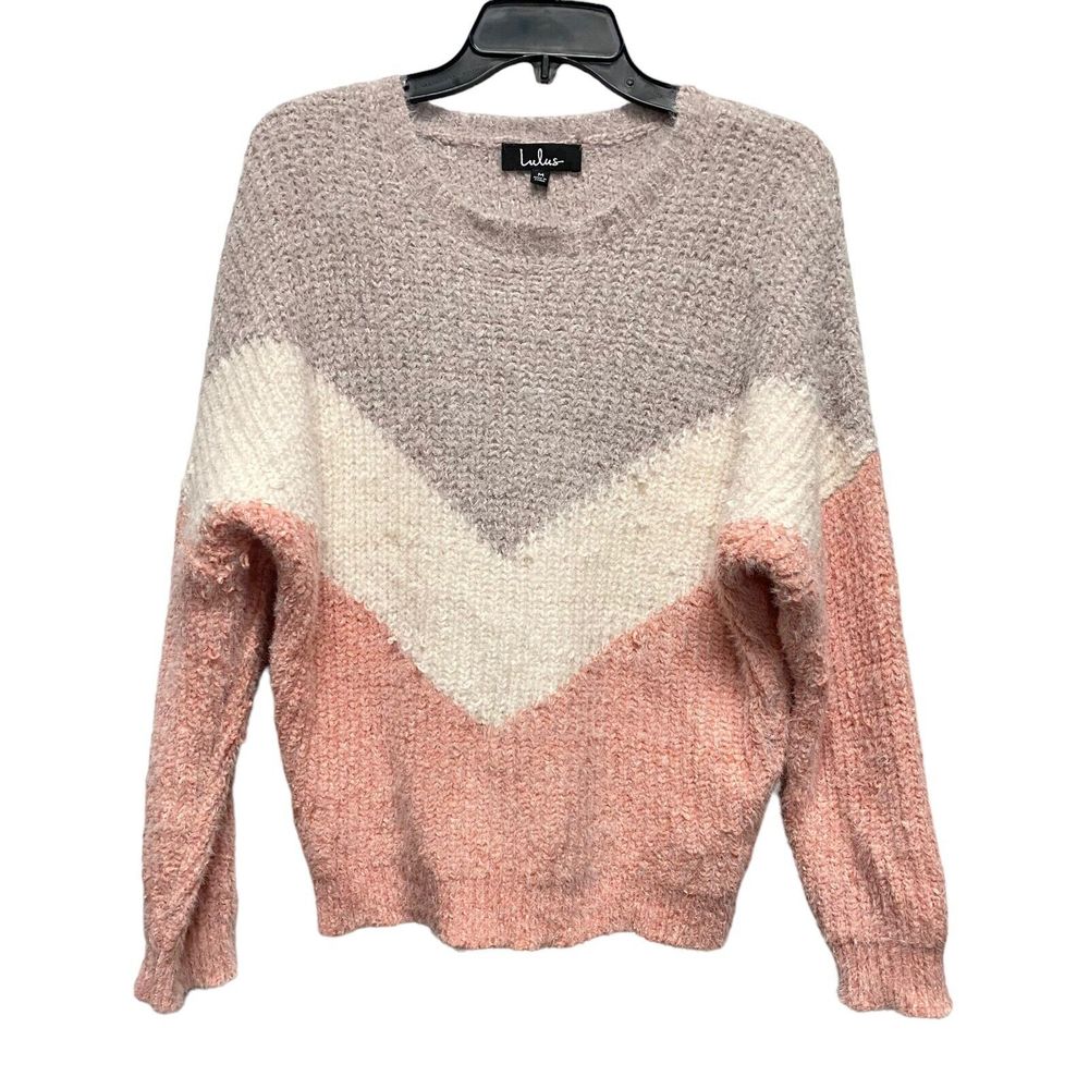 Lulu's Women's Colorblock Talk The Block Eyelash Knit Soft Sweater Size Medium - Picture 1 of 15